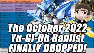 THE OFFICIAL OCTOBER 2022 YU-GI-OH BANLIST IS FINALLY HERE!!! Live Reaction!