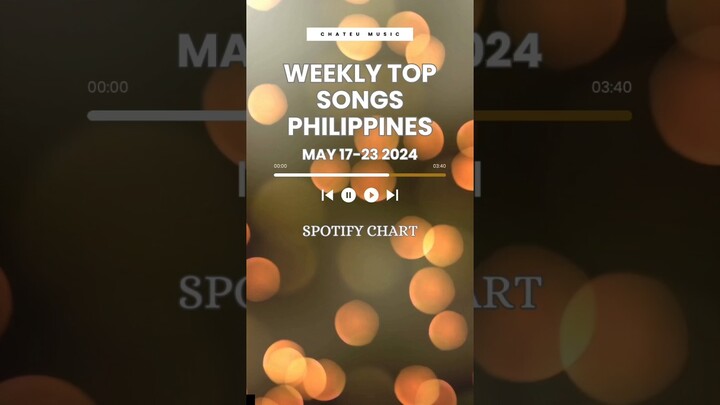 Weekly TOP 10 Spotify Songs Philippines (May 17-23, 2024) #chateumusic #spotify #spotifycharts