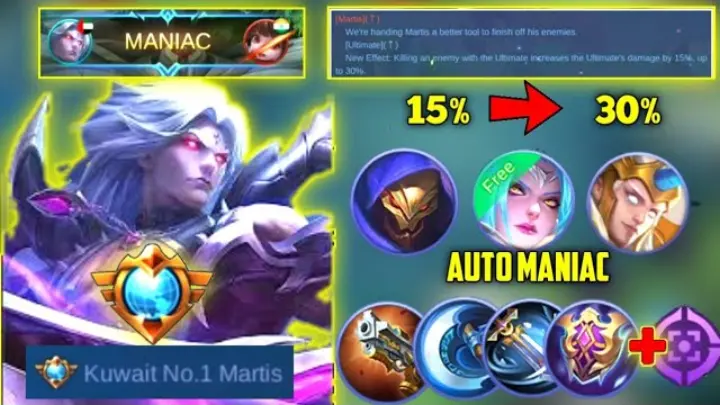 MOONTON THANKS FOR THIS NEW BUFF MARTIS ( AUTO MANIAC ) || MARTIS BEST BUILD 2021 - MOBILE LEGENDS