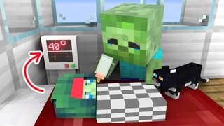 MONSTER SCHOOL : BABY ZOMBIE GIRL, GET WELL SOON - MINECRAFT ANIMATION