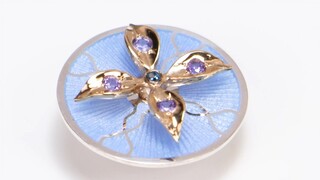 Liver explosion for 20 days! Top craftsmanship! Make an earring with enamel, sapphire, and gold. 【th