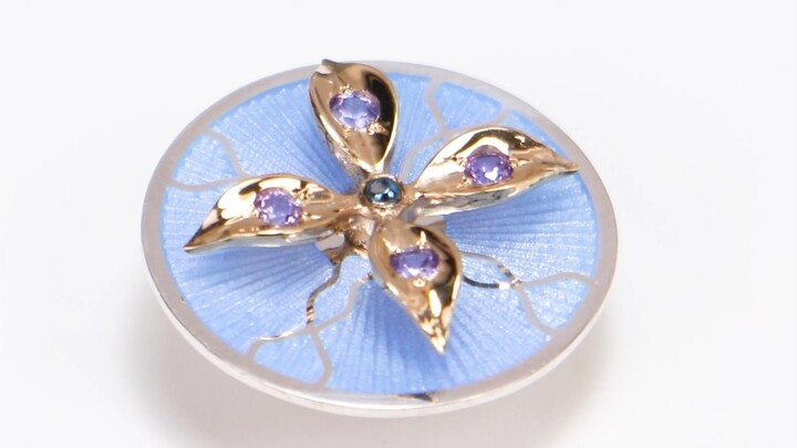 Ledakan hati selama 20 hari! Keahlian terbaik! Buat anting-anting dengan enamel, safir, dan emas. 【f