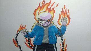 How To Draw Ghost Rider SANS Cách Vẽ Sáng Tạo Sans Ma Tốc Độ