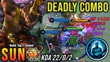 22 Kills without Death!! Sun Deadly Combo with Petrify!! - Build Top 1 Global Sun ~ MLBB