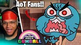 THE ATTACK ON TITAN LEVEL SPOILERS?! |The Amazing World Of Gumball Season 3 Ep. 33-34 REACTION!