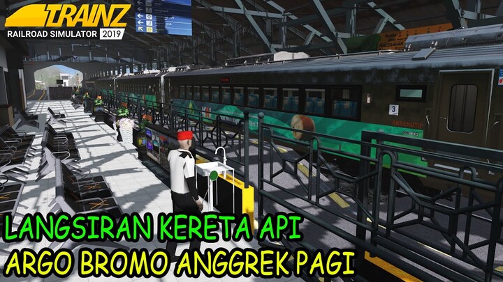 LANGSIRAN KA ARGO BROMO ANGGREK PAGI DI STASIUN SURABAYA PASAR TURI | TRAINZ SIMULATOR INDONESIA