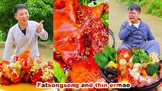 mukbang | Roast Sucking Pig | Fish | Spareribs  | chinese food | songsong and ermao