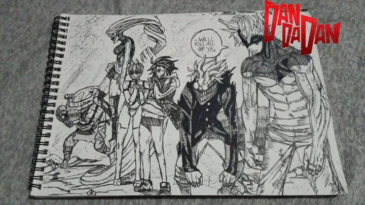 menggambar Aira mode Badas dan alien tinju🔥||menggambar peak panel manga dari dandadan||