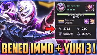 BENEDETTA IMMORTAL FULL STACK + YUKI 3 ❗ COMBO EXPERIMENT MAGIC CHESS TERBARU 2024