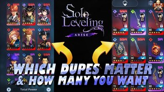 [Solo Leveling: Arise] - WHICH DUPES MATTER MOST & HOW MANY! Unit & Weapons reviewed