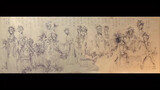 Speed drawing a lady figure on a scroll