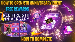 5th Anniversary Event Interface Review | 5th Anniversary Rewards Free Fire | 5th Anniversary Rewards