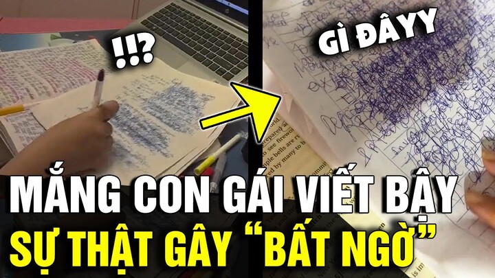 Mắng con gái vì 'NHÌN VỞ' toàn nét nguệch ngoạc, SỰ THẬT sau đó khiến mẹ NỂ PHỤC | Tin Nhanh 3 Phút