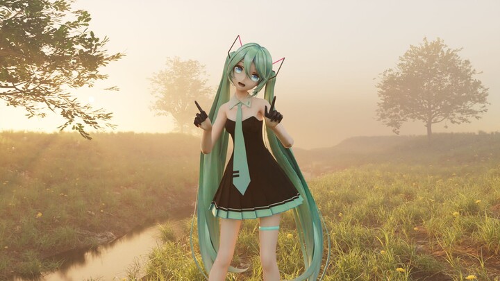 【360° Panorama MMD】Black Dress Miku - My Sorrow is Made of Water