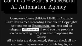 Corbin ai – Start a Successful AI Automation Agency is available at low cost intrested persons DM me