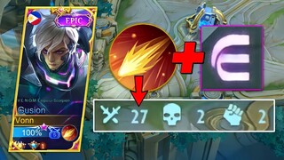 GUSION FLAMESHOT + EXP LANE 27KILLS IN SOLO RANKED GAME!!