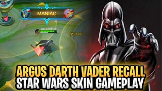 Argus Darth Vader Skin & Star Wars Recall Gameplay | Mobile Legends: Bang Bang