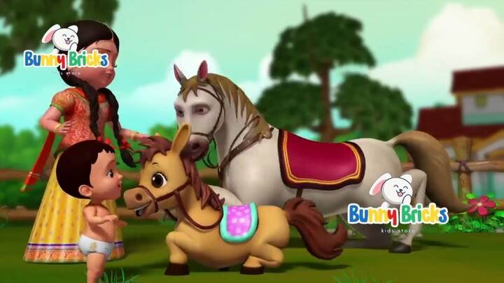 Baby Horse Nursery Rhymes Baby & Kids Songs | Bunny Bricks