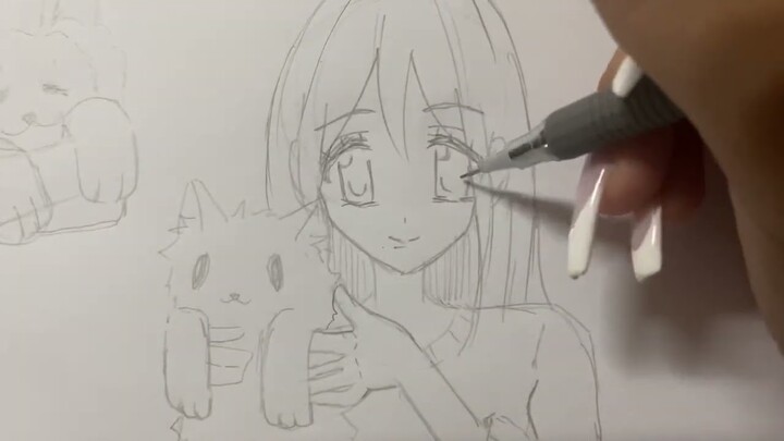 How to draw: Anime Poses w/ Pets | anime drawing tutorial | easy for beginners