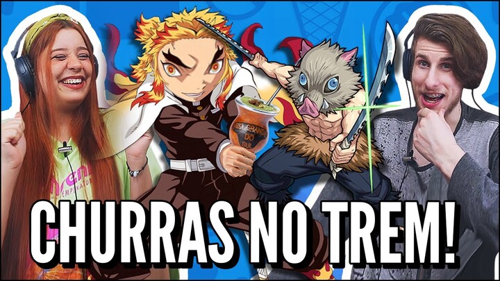 KIMETSU NO YAIBA E O CHURRAS NO TRÊM - TSUKIURAYA (JOVENS REAGEM)