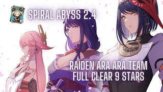 Yae Miko, Raiden and Sara electro waifus team - Spiral Abyss 2.4 - 4 star weapons - Genshin Impact