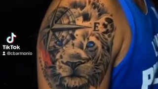 tattoo (Lion,compass)