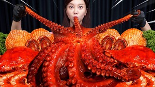 매콤한 🔥 대왕 문어 해물찜 (ft. 특별게스트🤍) 먹방 레시피 Spicy Octopus Seafood Boil Crab Scallops Mukbang ASMR Ssoyoung