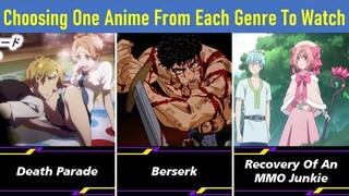 Choosing One Anime From Each Genre To Watch