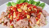 วิธีทำหมูมะนาว กับแกล้มรสเด็ด / Spicy Pork with Lime Salad / Thai food recipe
