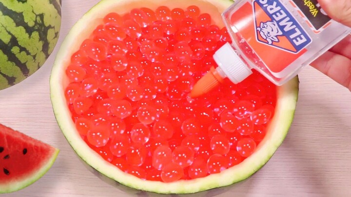 Make Slime out of Water Beads in Watermelon
