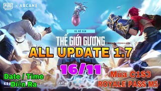 TỔNG HỢP TẤT CẢ NHỮNG UPDATE VÀ TIME DIỄN RA CÁC CHẾ ĐỘ CÓ TRONG BẢN CẬP NHẬT 1.7 - PUBG MOBILE.