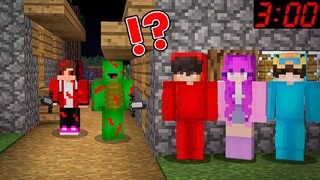 JJ and Mikey Became Exe and Are looking for Zoey Cash And Nico At 3 am at Night Minecraft - Maizen