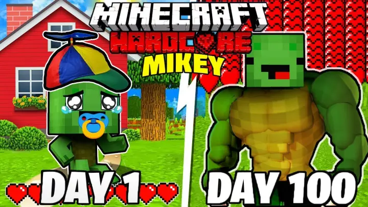 I Survived 100 DAYS as a Maizen MIKEY in HARDCORE Minecraft Thanks to Maizen JJ and Mikey