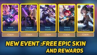 FREE EPIC SKIN AND REWARDS 2021 NEW EVENT (MUST WATCH) MOBILE LEGENDS BANG BANG