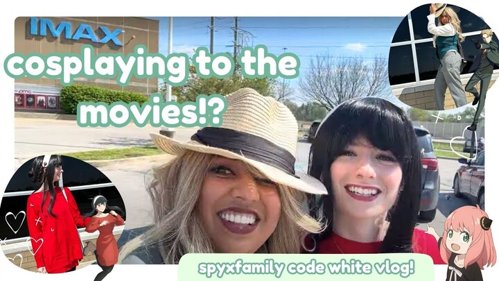 we went to the movies in cosplay?! || spyxfamily code: white vlog 🤍🍿