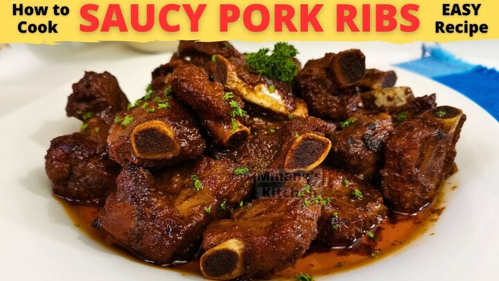 DELICIOUS SAUCY PORK RIBS | Pork Ribs RECIPE | SAUCE Pa Lang ULAM NA | EASY Pork Ribs Recipe