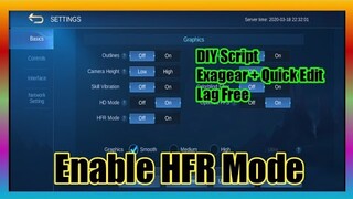 HFR Mode is Back|How to activate it| Mobile Legends: Bang Bang