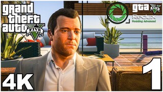 GTA 5 Redux Graphics Mod Gameplay Walkthrough Part 1 Mission Prologue, Franklin and Lamar (PC, 4K)