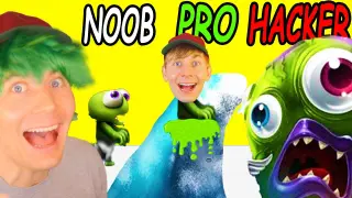 Can I Go NOOB vs PRO vs HACKER in Zombie Tsunami (MAX LEVEL)