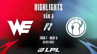 WE vs IG | Highlights - Game 3 | Tuần 7 Ngày 6 | LPL Mùa Hè 2022