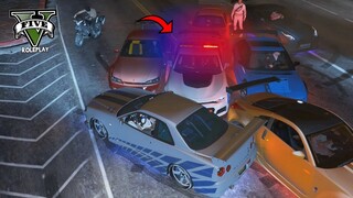 TEMAN KITA DITANGKAP !! MOBIL POLISI TERKEPUNG  !! GTA V ROLEPLAY