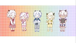[Pleasant Goat and Big Big Wolf meme] The colors of the protagonist group