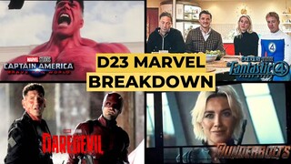 MARVEL D23 BREAKDOWN | THE FANTASTIC FOUR , DAREDEVIL , BRAVE NEW WORLD , THUNDERBOLTS !!