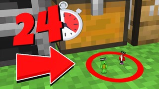 Maizen and Mikey SHRINK and SPENT 24 HOURS inside the RED CIRCLE - Funny Story in Minecraft(JJ)