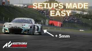 How to build your own car setup in ACC for every CAR using only 2 steps