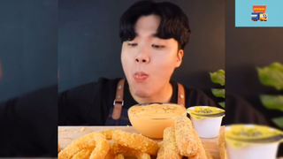 Mukbang hành tây chiên giòn và phomai que #anngon