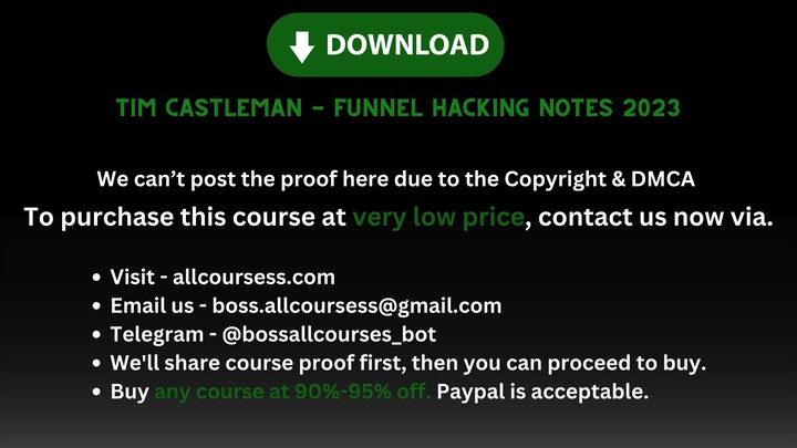 Tim Castleman - Funnel Hacking Notes 2023