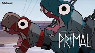 Genndy Tartakovsky's Primal | S2E8 Sneak Peek: Mira, Fang, and Spear Are Held Captive | adult swim