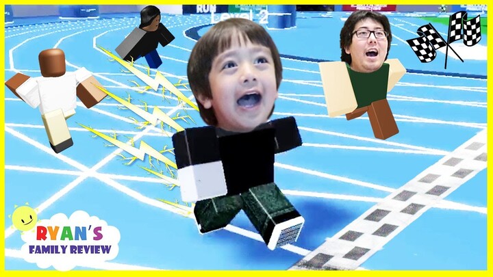 Ryan and Daddy Game Night! Let's Play Roblox Speed Run with Ryan's Family Review!