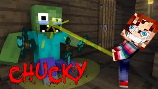 Monster School: CHUCKY HORROR GAME CHALLENGE - Minecraft Animation